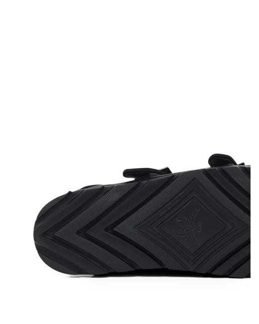 MCM Black Embossed Monogram Leather Sandals for men