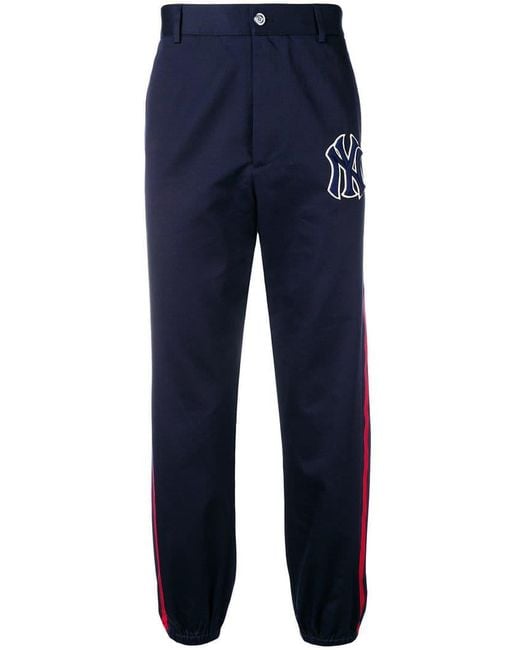 Gucci Blue Ny Yankees Tailored Track Trousers for men
