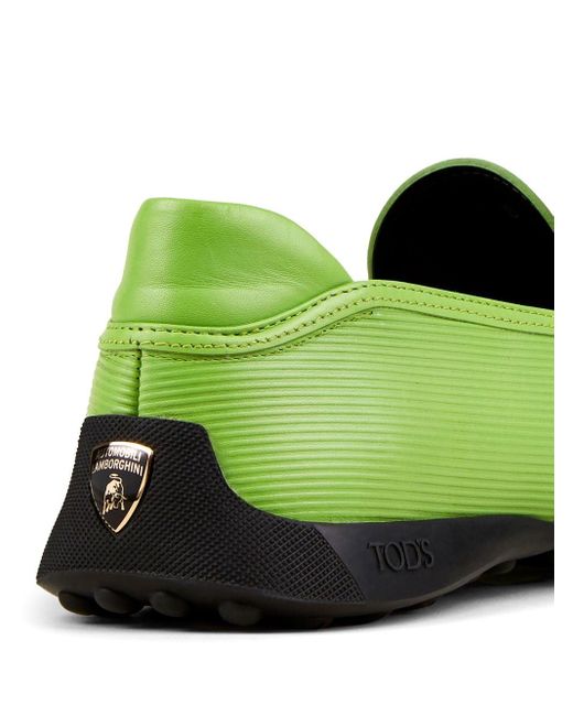 Tod's Green Loafers In Leather