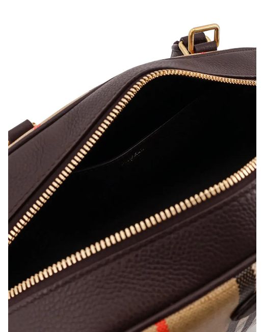 Burberry Brown Check-Pattern Shoulder Bag