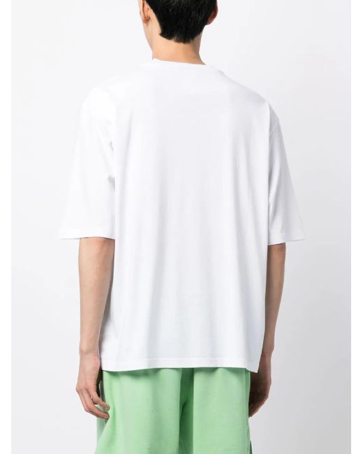 DSquared² White Graphic-Print Organic Cotton T-Shirt for men
