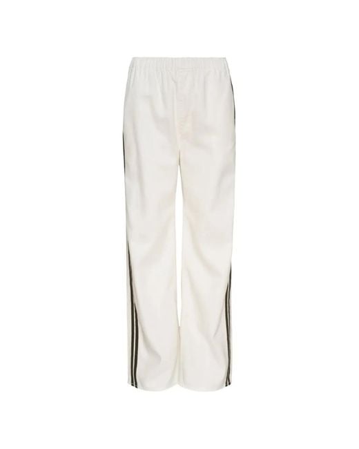 Rag & Bone White Logan Side-Stripe Track Pants