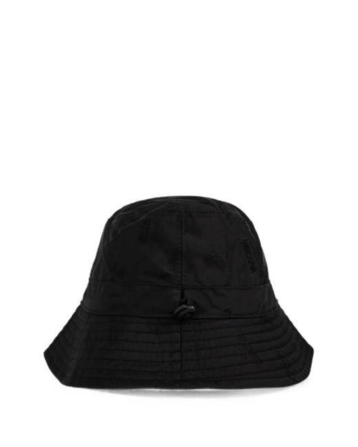 Moschino Black Monogram-Pattern Bucket Hat