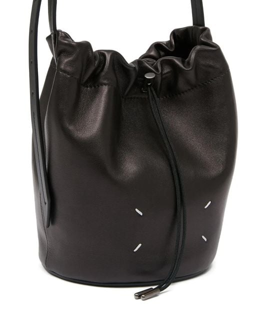 Maison Margiela Blue Four Stitches Drawstring Bucket Bag