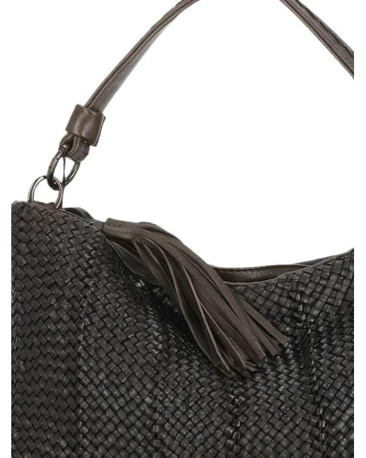 Reptile's House Black Braided Tassel-Detail Shoulder Bag