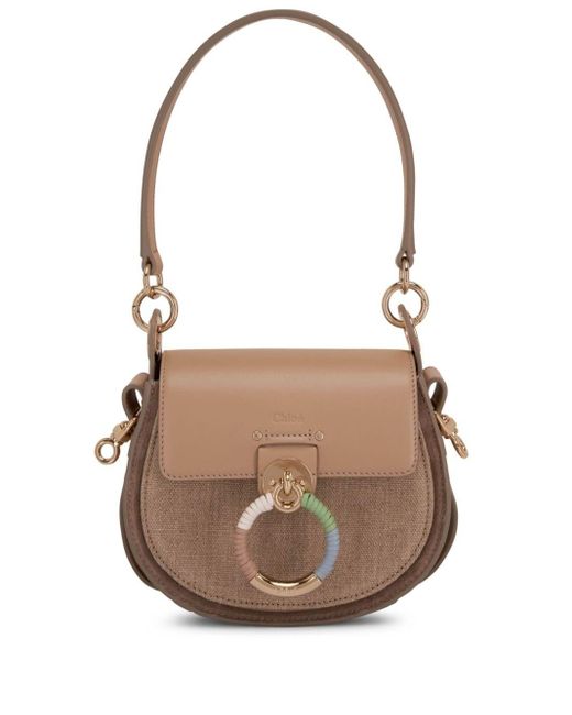 Chloé Brown Tess Ring-embellished Shoulder Bag