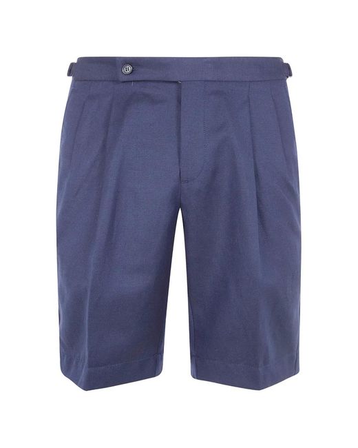 Incotex Blue Short À Design Plissé for men