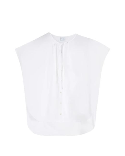 Camisa Con Botones Y Lazo En El Cuello Aspesi de color White