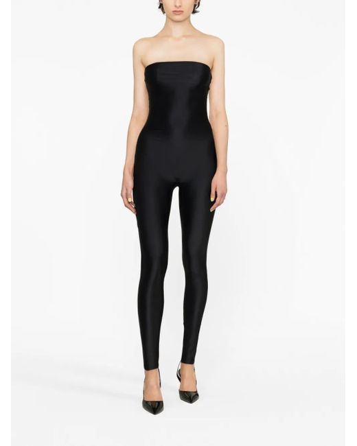 Atu Body Couture Black Strapless Jersey Jumpsuit