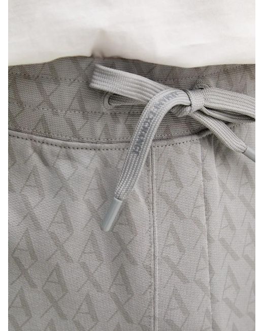 ARMANI EXCHANGE Gray Monogram-Pattern Track Pants for men