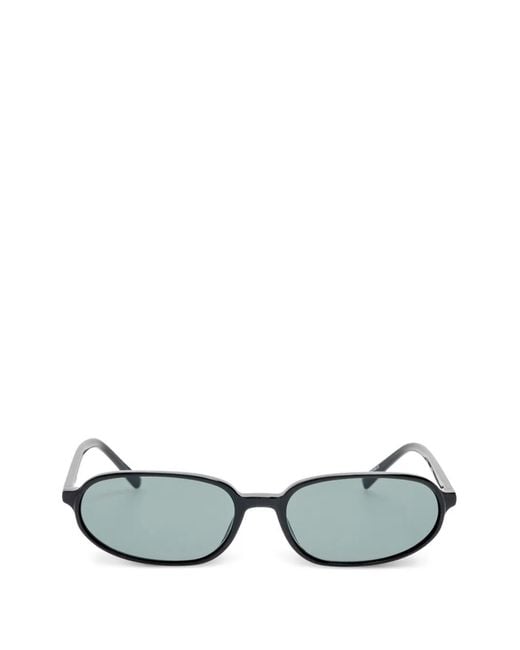 Jacquemus Black Logo-Plaque Oval-Frame Sunglasses