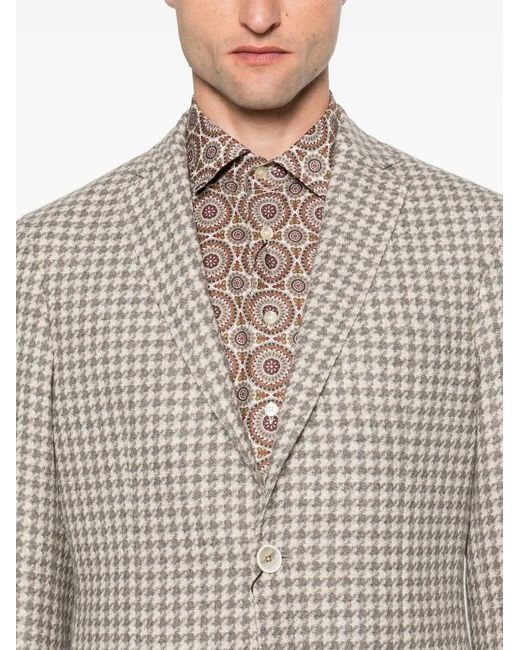 Etro Gray Houndstooth-Pattern Jacket for men