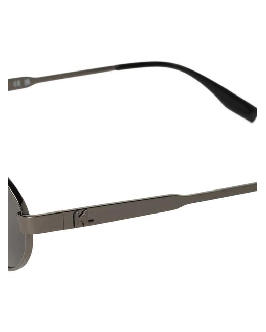 Karl Lagerfeld Gray Monogram Logo Round Sunglasses