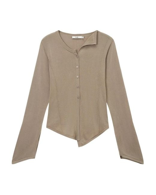 B+ AB Natural Asymmetric Cardigan