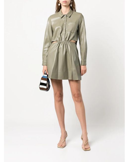 Jonathan Simkhai Faux-Leather Cut-Out Dress in Gray | Lyst
