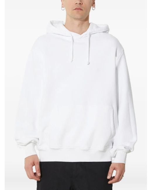 424 White Long-Sleeve Cotton Hoodie for men