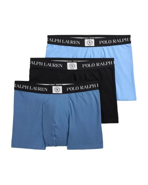 Polo Ralph Lauren Blue Classic Stretch Cotton Trunks (Set Of Three) for men