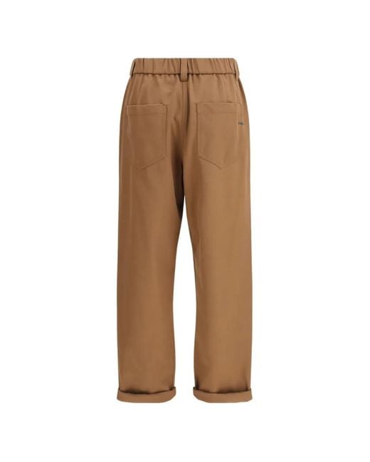 Brunello Cucinelli Natural Elasticated Cuffed Trousers