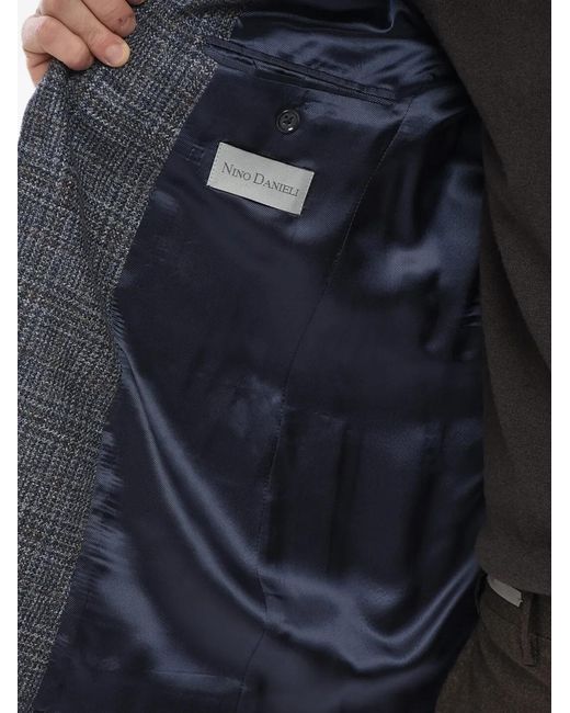 Corneliani Gray Check-Pattern Wool Blazer for men