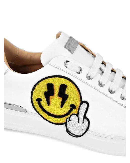 Philipp Plein White Lo-Top Sneakers