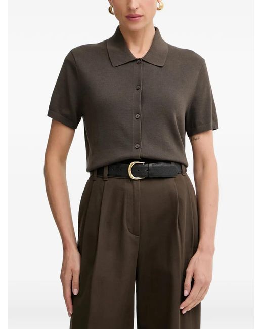 Marc O' Polo Black Short-Sleeve Button-Up Cardigan