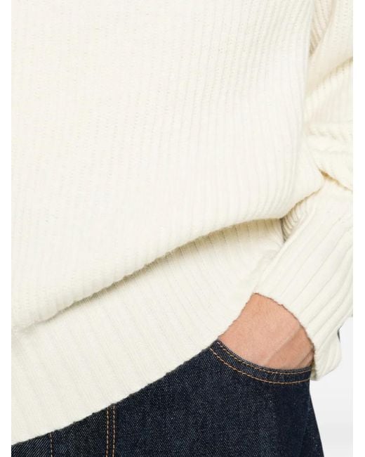 Diana Studio White Ribbed-Knit Sweater for men