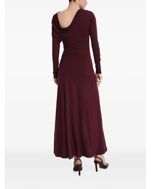 MARCELLA Purple Ambrose Ruched-Bodice Maxi Dress