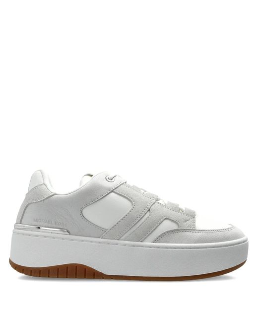 MICHAEL Michael Kors White Ryder Panelled Platform Low-Top Sneakers