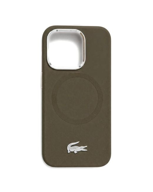 Lacoste Green Crocodile-Motif Phone Case