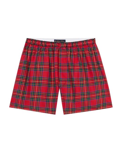 Brooks Brothers Red Tartan-Pattern Cotton Boxer Shorts for men