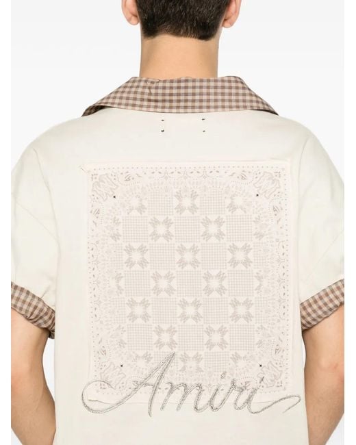 Amiri White Logo-Embroidered T-Shirt for men
