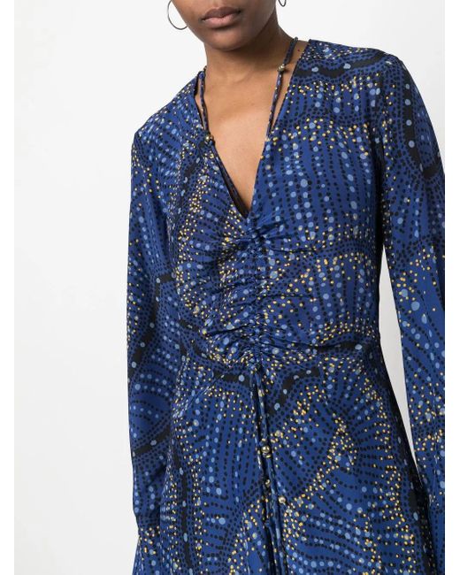 Altuzarra Blue Mila V-Neck Dress