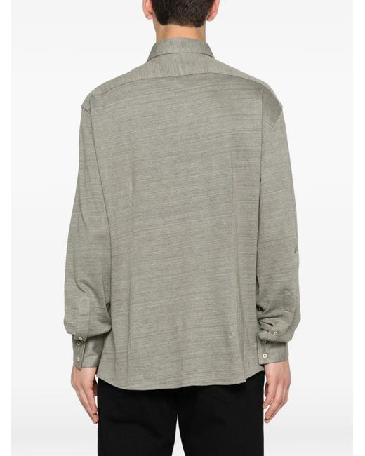 Brunello Cucinelli Gray Button-Fastening Shirt for men