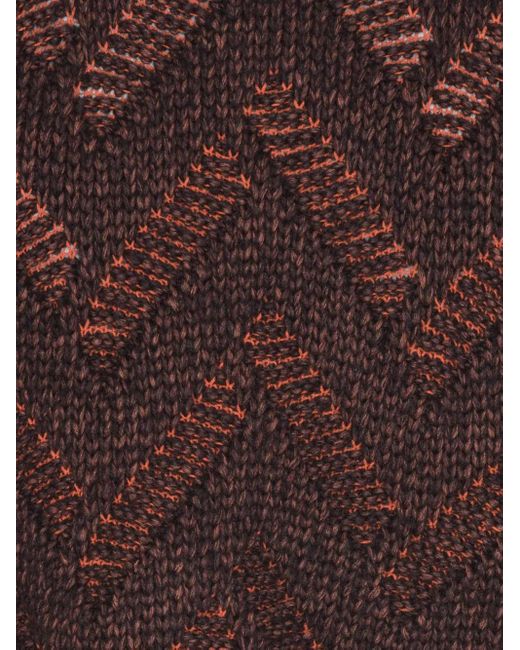 Henrik Vibskov Brown Turtleneck Chevron-Pattern Sweater