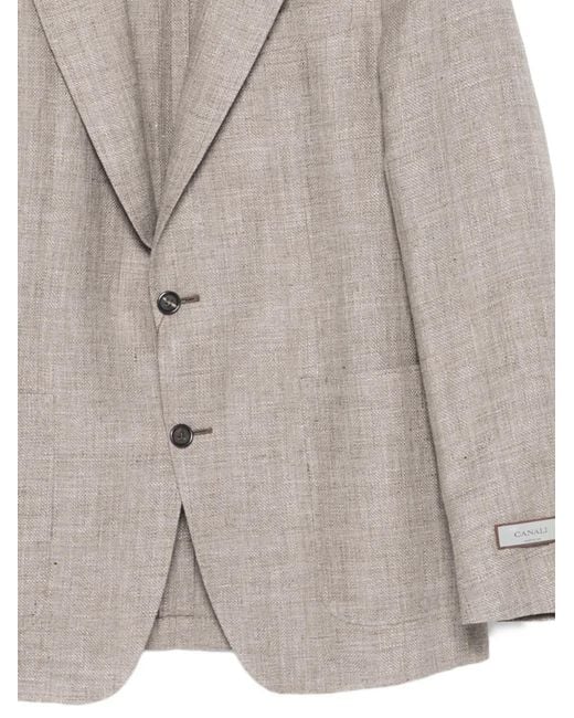 Canali Gray Button-Fastening Blaser for men