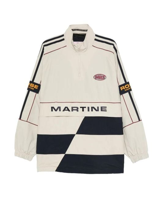 Martine Rose Trui Met Halve Rits En Logo-Embleem in het Blue voor heren