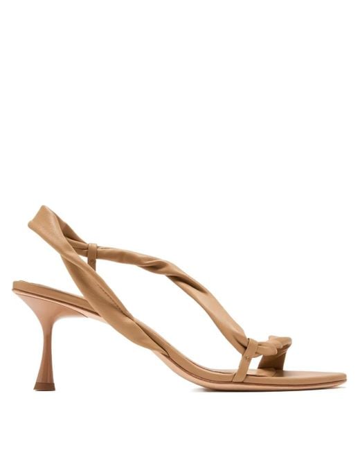 STUDIO AMELIA Natural Slingback-Sandalen mit verdrehtem Design 50mm
