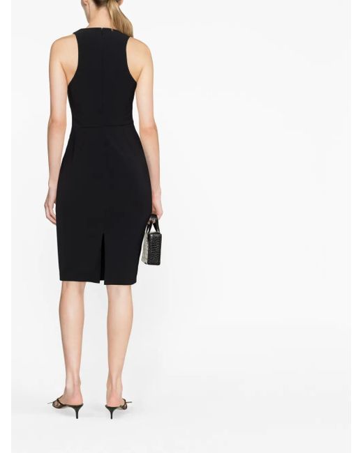 Elisabetta Franchi Black Lace-Trim Midi Dress