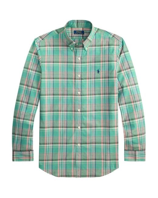 Polo Ralph Lauren Green Checked Long-Sleeve Shirt for men