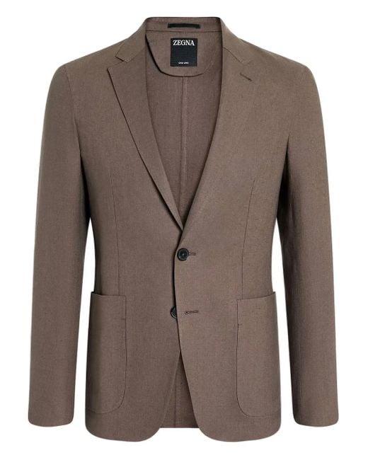 Blazer con bolsillo de parche Zegna de hombre de color Brown