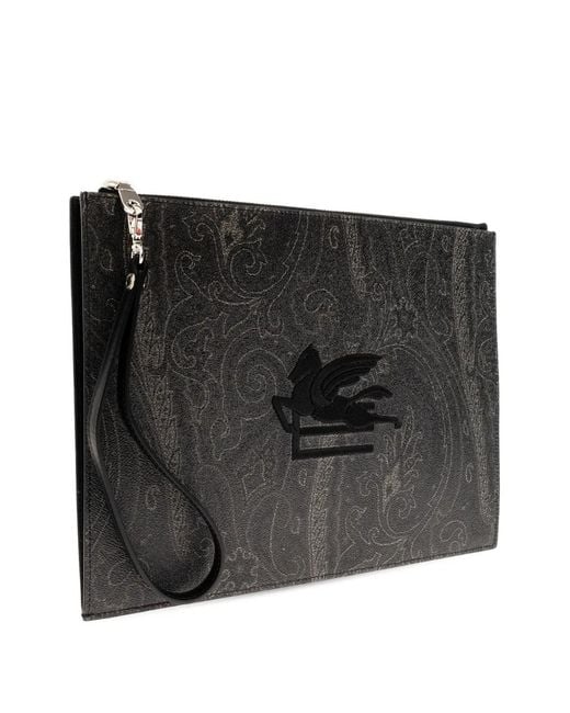 Etro Black Leather Pouch Slg for men