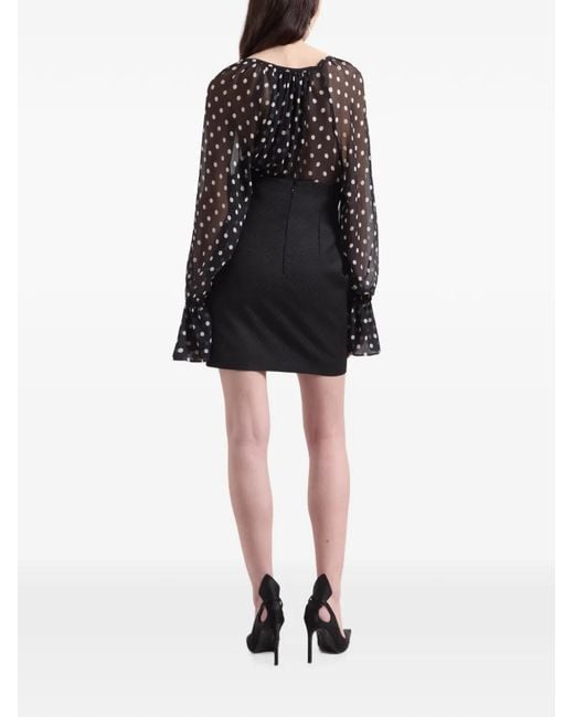 Nina Ricci Black Jacquard-Patterned High-Waisted Mini Skirt