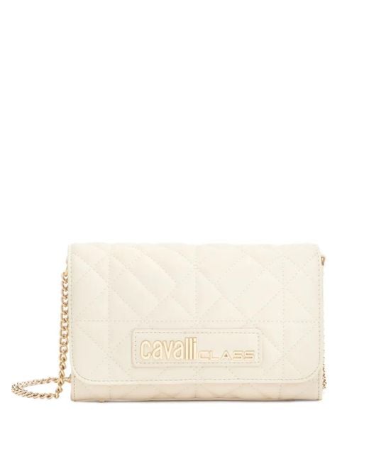 Roberto Cavalli Natural Chain Quilted Shoulder Bag