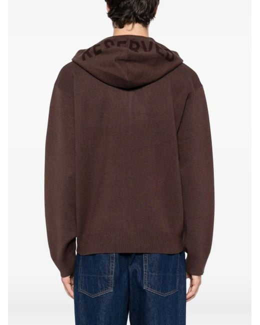 Izzue Brown Logo-Patch Knitted Jacket for men