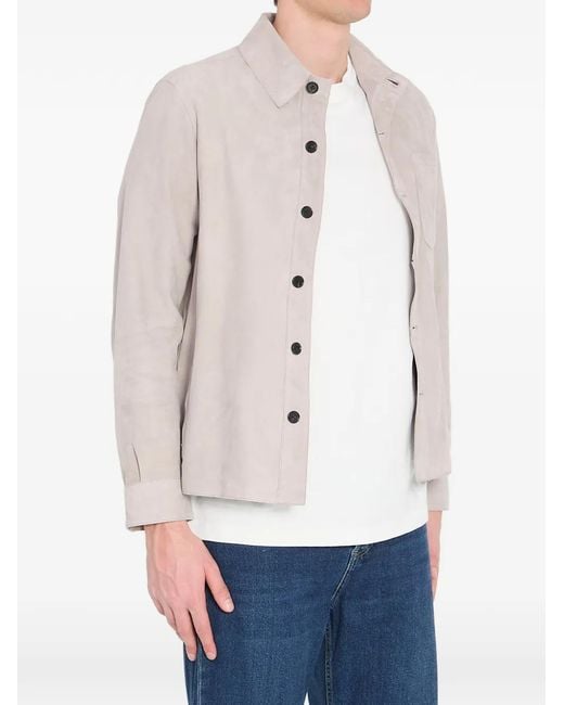 Arma White Suede Buttoned Overshirt for men