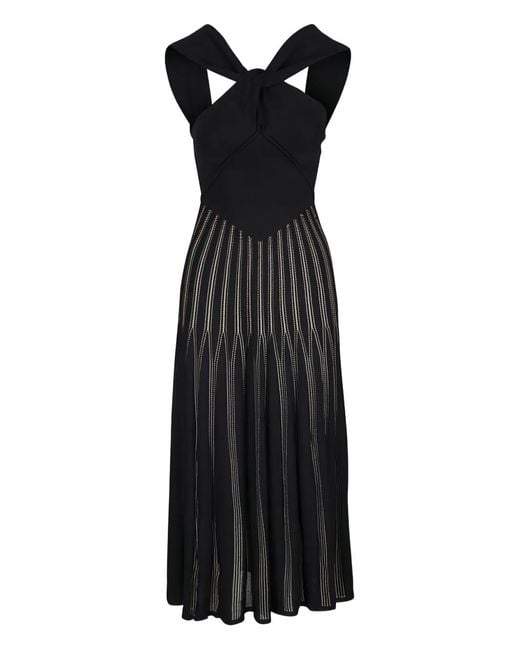 Zimmermann Black Rebellion Knitted Midi Dress