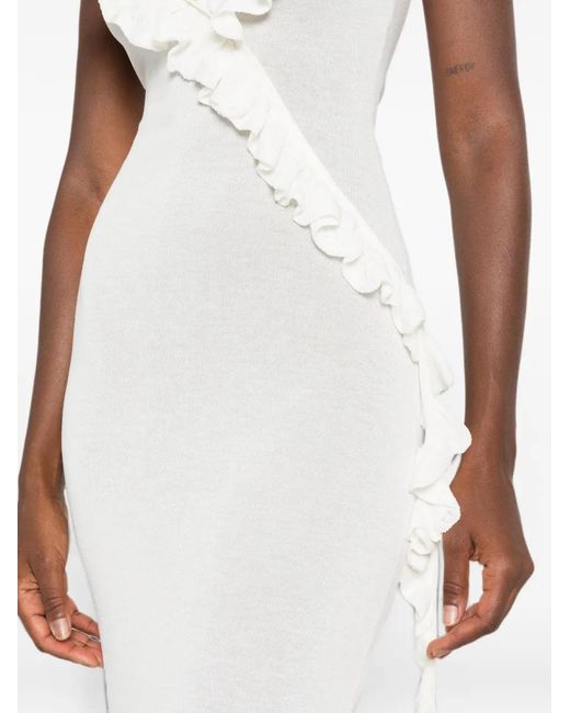 Asta Resort White Antonella Ruffled Maxi Dress