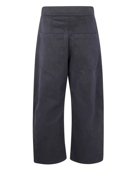 Studio Nicholson Blue Brinson Button-Front Patch-Pocket Trousers