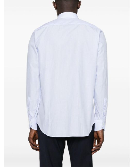 Chemise en coton à carreaux Canali pour homme en coloris White