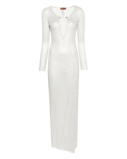 Missoni White Lace-effect Lurex-detailed Dress
